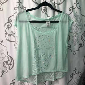 PINK lace skull shirt